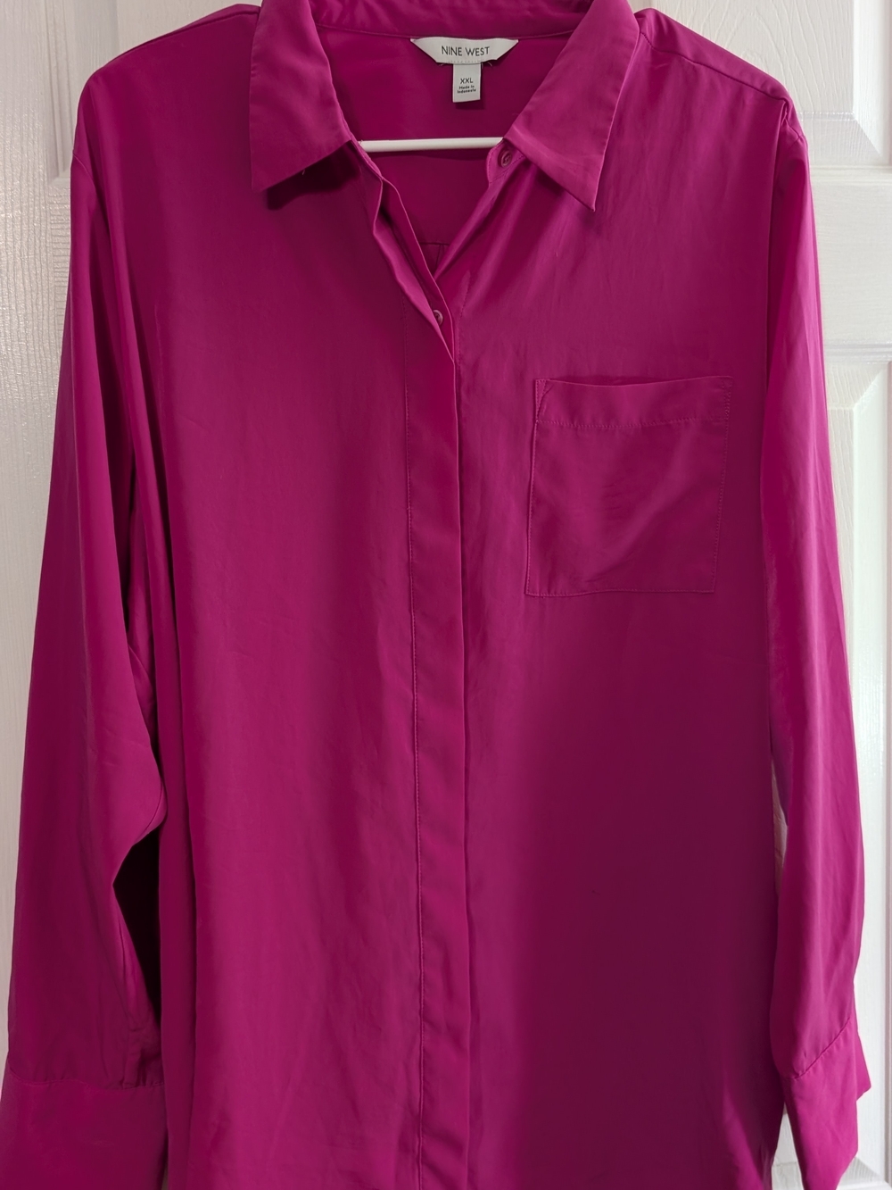 Nine West Women's Bright Fuchsia Button-Down Shirt